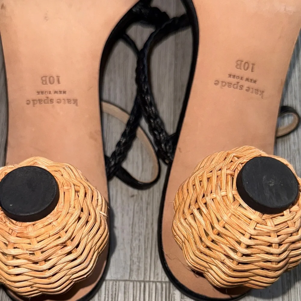 Kate Spade Black Braided Strap Sandals